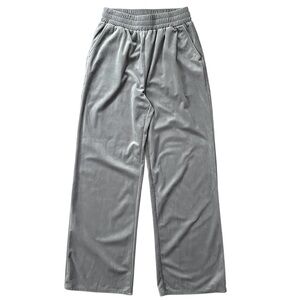 Missguided Gray/Silver Velour Wide Leg Elastic High Waistband Sweatpants Sz 6